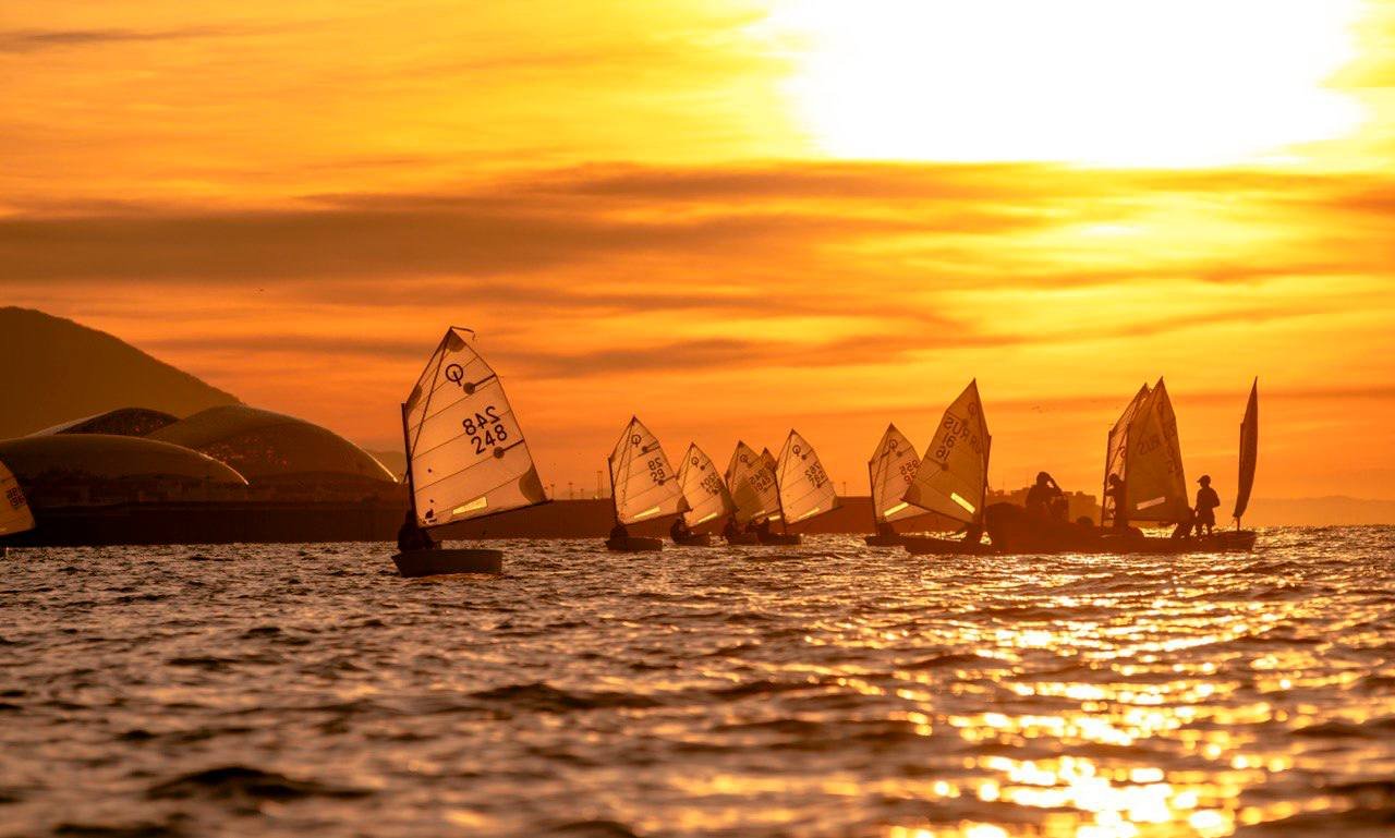 High performance sailing action